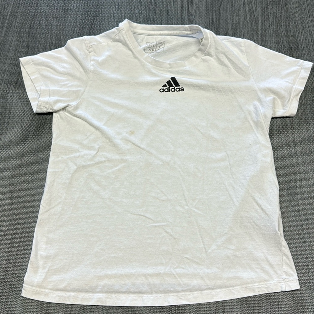 Adidas White Logo Short Sleeved Tee - Women’s size S